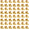 100Pcs 2 Styles Brass Crimp Beads, Long-Lasting Plated, Round & Column, Real 18K Gold Plated, 4.5~5x3.5x2.5~3.5mm, Hole: 0.9mm, 50pcs/style