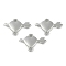 CCB Plastic Connector Charms, Arrow Through the Heart, Platinum, 15x22x3mm, Hole: 1.4mm