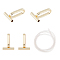 4Pcs Alloy Pin to Pendant Converter, Brooch to Necklace Converter, with 1Pc Silicone Tube Hose, Light Gold, 14x10x5mm, Hole: 1.4mm