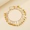 Alloy Bell Tassel Anklets for Women, Golden, 8-1/2 inch(215mm)