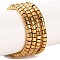 Electroplated Synthetic Non-magnetic Hematite Beads Strands, Disc, Heishi Beads, Real 24K Gold Plated, 3x2mm, Hole: 1mm, about 195pcs/strand, 15.35''(39cm)