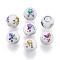Electroplate Glass Beads, Round with Butterfly Pattern, Multi-color Plated, 10mm, Hole: 1.2mm