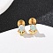 304 Stainless Steel Synthetic Opal Stud Earrings, with 316 Stainless Steel Needle, Golden, Flower, 5x4mm