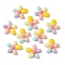 Opaque Resin Decoden Cabochons, 5-Petal Flower, Colorful, 21x20x7.5mm