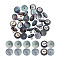 30Pcs 2 Colors 1-Hole Alloy Shell Shank Buttons, Flat Round, Black, 11x8mm, Hole: 1.8mm, 15pcs/color