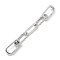 Brass Ends with Chains, Chain Extender, Platinum, 68x8mm