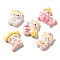 Bath Kitten Resin Decoden Cabochons, Cat Shape Mixed Shapes, Mixed Color, 24.5~28.5x19~30.5x7.5~8mm
