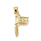 Rack Plating Brass Micro Pave Cubic Zirconia Pendants, Long-Lasting Plated, Lead Free & Cadmium Free, Arms Charms, Real 18K Gold Plated, 22.5x12x2.5mm, Hole: 4x3.5mm