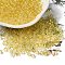 Transparent Colours Glass Round Beads, with Glitter Powder, Round Hole, Yellow, 4x3mm, Hole: 1.4mm, about 4500pcs/pound