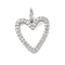 Brass Micro Pave Cubic Zirconia Pendants, Heart Charms, Rack Plating, Long-Lasting Plated, Lead Free & Cadmium Free, with Jump Ring, Platinum, 13.5x12.5x2mm, Hole: 3.3mm