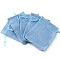 Rectangle Polyester Storage Bags, Drawstring Pouches Packaging Bag, Light Sky Blue, 14x10cm