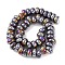 Electroplate Handmade Porcelain European Beads, Rondelle, Large Hole Beads, Colorful, 12.5x6.5mm, Hole: 5.3mm