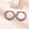 316F Stainless Steel Hoop Earrings, Ring, Stainless Steel Color, 14x15x2.5mm
