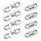 8Pcs Stainless Steel Fold Over Clasps, Oval, Stainless Steel Color, 8x21.5x3.5mm, Hole: 3x4mm
