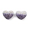 Gradient Color Heart Shaped Polymer Clay Rhinestone Beads, for DIY Phone Charms, Pen and Jewelry Making Supplies, Violet, 19x24x13mm, Hole: 1.8mm