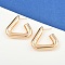Brass Stud Earrings, Triangle, Silver, 35.5x39x7.5mm