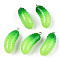Opaque Resin Vegetable Pendants, Cucumber Charms, with Platinum Plated Iron Loops, Green Yellow, 38~41x16x14.5mm, Hole: 2mm