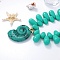 Conch Shaped Resin Pendant Teardrop Beaded Necklaces, with CCB Plastic and Iron Findings, Golden, Turquoise, 15.35 inch(39cm)