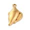 Ocean Theme 304 Stainless Steel Pendants, Real 18K Gold Plated, Conch, 22x12.5x4.5mm, Hole: 1.6mm