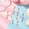 Acrylic & ABS Plastic Imitation Pearl Angel Pendant Decorations, Lobster Clasp Charms, for Keychain, Purse, Backpack Ornament, Mixed Color, 42mm