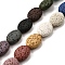 Dyed Natural Lava Rock Beads Strands, Oval, Mixed Color, 14x10x6mm, Hole: 1.2mm, about 29pcs/strand, 15.87''(40.3cm)