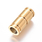 304 Stainless Steel Magnetic Clasps, Ion Plating(IP), Column, Golden, 21x9mm, Hole: 6mm
