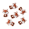 6Pcs Silicone Beads, Cartoon Fox, Chocolate, 29.5x23.5x16.5mm, Hole: 2mm
