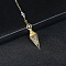 Resin Cone Dowsing Pendulums, Natural Labradorite Chip inside and Metal Findings Charm, 380mm