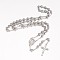 Tarnish Resistant 201 Stainless Steel Necklaces, Rosary Bead Necklaces, Stainless Steel Color, 25.2 inch(64cm)