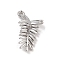 Brass Pave Clear Cubic Zirconia Pendants, Leaf, Platinum, 19x10.5x4mm, Hole: 1.2mm