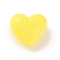 Opaque Acrylic Beads, Heart, Yellow, 16x19x11mm, Hole: 3mm