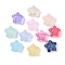Transparent Spray Paint Glass Beads, Star with Bowknot, Mixed Color, 14x15x7mm, Hole: 1.2mm
