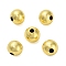 Round Brass Beads, Long-Lasting Plated, Rack Plating, Lead Free & Cadmium Free, Golden, 6x5.5mm, Hole: 1.6mm