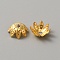 Iron Bead Caps, Flower, Multi-Petal, Golden, 10x4mm, Hole: 1.3mm, 100pcs/bag