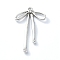 Alloy Pendant, Bowknot, Platinum, 33x20x3.5mm, Hole: 2mm
