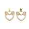 Brass Micro Pave Clear Cubic Zirconia Pendants, Cadmium Free & Lead Free, with Shell & ABS Imitation Pearl, Heart & Bowknot Charms, Real 18K Gold Plated, 22x19.5x3mm, Hole: 5.5x3mm