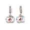 Rack Plating Alloy Crystal Rhinestone European Dangle Charms, Medicine Chest Large Hole Pendants with White Enamel, Platinum, 24.5mm, Box: 12x12x3mm, Hole: 4.5mm