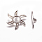 Tibetan Style Alloy Toggle Clasps, Cadmium Free & Nickel Free & Lead Free, Sun, Antique Silver, 22.5x22.5mm, Hole: 1mm