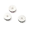 Brass Micro Pave Cubic Zirconia Beads, Long-Lasting Plated, Rack Plating, Flat Round, Silver, 8x2.5mm, Hole: 1.6mm