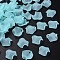 Transparent Acrylic Beads, Frosted, Petal, Cyan, 15x14.5x5mm, Hole: 2mm, about 493pcs/145g