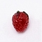 Handmade Lampwork Bead, 3D Strawberry, Dark Red, 15x13x12.5mm, Hole: 2mm