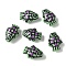 Baking Painted Glass Enamel Beads, Hand Drawn Beads, Fish, Dark Sea Green, 20x14x9.5mm, Hole: 1.4mm
