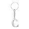 Alloy Keychains, with Split Key Ring, Platinum, Letter C, 90mm, Pendant: 35x24x3.8mm