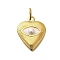 304 Stainless Steel Pendants, with Shell Pearl and Enamel, with Jump Ring, Heart Charm, Ion Plating(IP), Real 14K Gold Plated, 20x16x3.5mm, Hole: 2.5x5mm