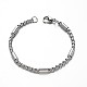 Bracelets à chaînes carrées en 304 acier inoxydable BJEW-M125-01P-1
