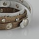 Triple bracelet enveloppe de cuir X-BJEW-C284-1-5