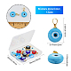 CHGCRAFT 12Pcs 6Colors Evil Eye Glass Pendants Evil Eye Beads Handmade Lampwork Evil Eye Pendants with Real 18K Gold Plated Brass Findings for Bracelets Earring Jewelry Making LAMP-CA0001-12-2