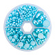 PandaHall Elite 1 Box Half Round Turquoise Imitation Pearl ABS Acrylic Dome Cabochons SACR-PH0001-19-1