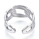 304 anello del polsino aperto a forma di catena di barbazzali in acciaio inossidabile RJEW-N040-12-3