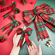 CHGCRAFT 10Pcs 2 Style Christmas Bows Decorations Wreath Bow Burlap Bownot Decorative for Clothes Hats Tree Topper Wedding Birthday Party Decor AJEW-CA0002-64-3